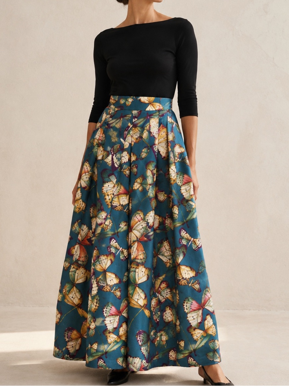 NWT RARE Laboratorio Capri GALEGA Butterfly Maxi Skirt Sz. L (10)